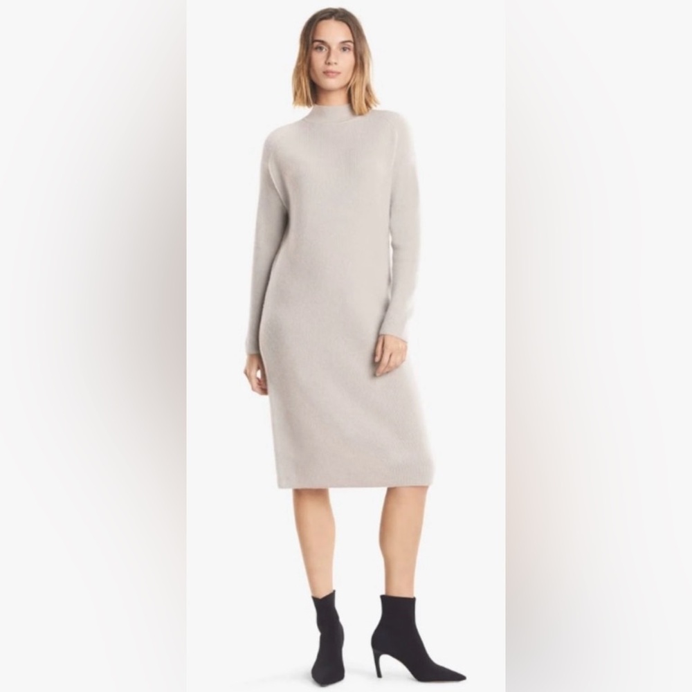 M.M.LAFLEUR Maxi Knit Charmaine Dress Funnel Neck Womens SIZE XS Gray Wool Blend